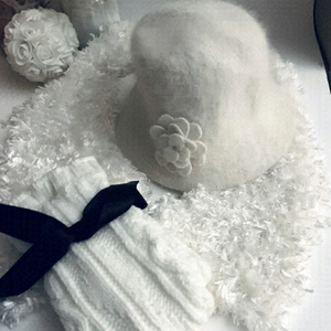 DKNY Knit Socks ,Angora Hat & Super soft Scarf